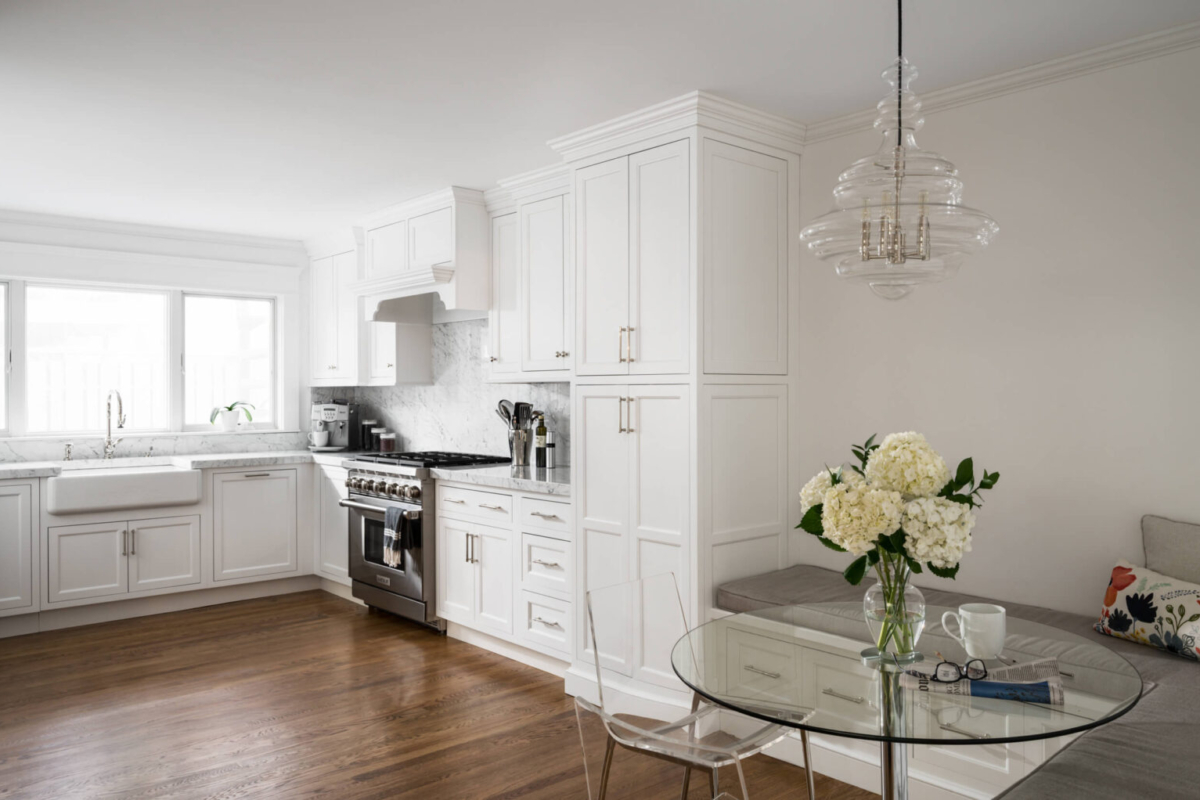 refreshed city living kitchen interior design and build in Hingham, MA
